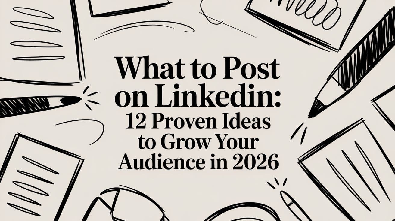 Featured image for What To Post On LinkedIn: 12 Proven Ideas to Grow Your Audience in 2026